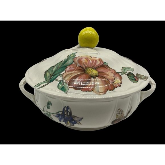 Villeroy & Boch Bouquet Covered Serving Bowl Vintage Serve Ware Bakeware 8 Inch - Picture 2 of 16